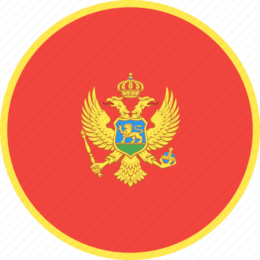 Montenegro flag with poker theme in a circular design